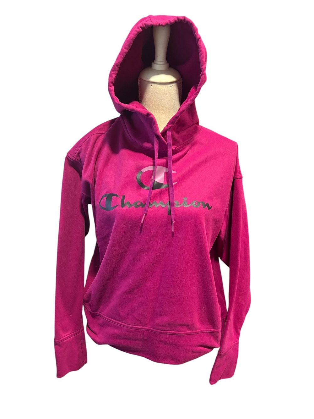 Champion Women's Magenta Hooded Sweatshirt with Logo